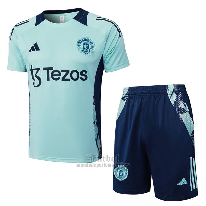 Chandal del Manchester United Manga Corta 2024-2025 Verde - Pantalon Corto